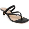 Jewel Badgley Mischka Nadya Kitten Heel Flip Flop In Black Metallic