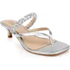 Jewel Badgley Mischka Nadya Kitten Heel Flip Flop In Silver
