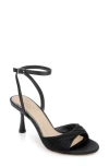 Jewel Badgley Mischka Nanette Braided Ankle Strap Sandal In Black Satin
