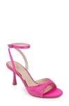 Jewel Badgley Mischka Nanette Braided Ankle Strap Sandal In Hot Pink