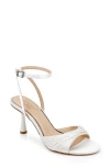 Jewel Badgley Mischka Nanette Braided Ankle Strap Sandal In Ivory Satin