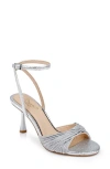 Jewel Badgley Mischka Nanette Braided Ankle Strap Sandal In Silver Textile