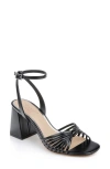 Jewel Badgley Mischka Nariah Ankle Strap Sandal In Black Leather