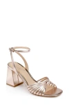 Jewel Badgley Mischka Nariah Ankle Strap Sandal In Rose Leather