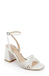 Jewel Badgley Mischka Nariah Ankle Strap Sandal In White Matte