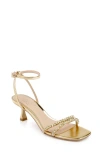 Jewel Badgley Mischka Nayla Ankle Strap Sandal In Gold Metallic