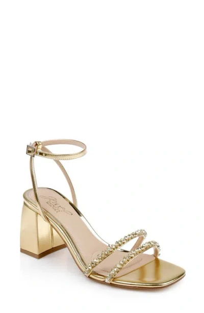 Jewel Badgley Mischka Nella Ankle Strap Sandal In Gold