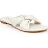 Jewel Badgley Mischka Nicolet Sandal In White Leather