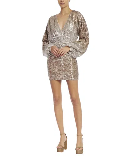 Jewel Badgley Mischka Ombre Sequin Cowl Mini Dress In Metallic