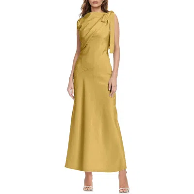 Jewel Badgley Mischka Open Back Cocktail Dress In Gold