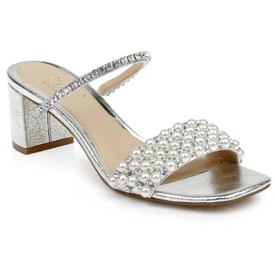 Jewel Badgley Mischka Orsen Womens Embellished Heels In Silver