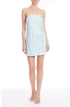 Jewel Badgley Mischka Pailette Cocktail Minidress In Blue