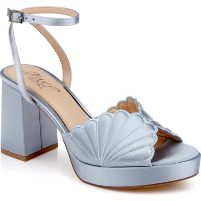 Jewel Badgley Mischka Paola Ankle Strap Platform Sandal In Blue