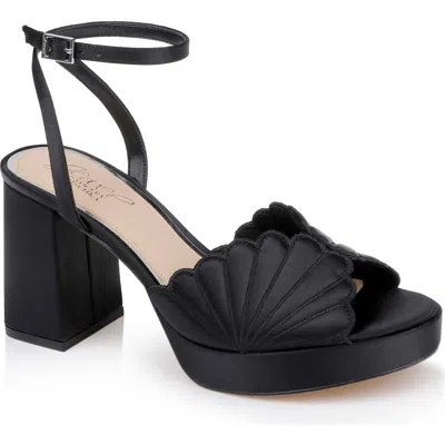 Jewel Badgley Mischka Paola Ankle Strap Platform Sandal In Black