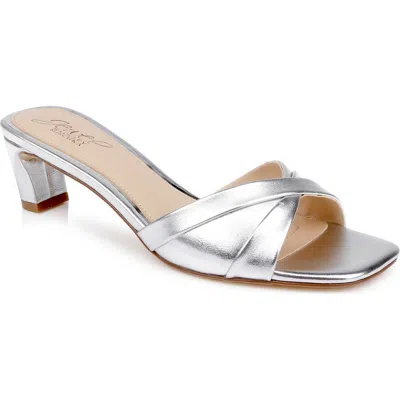 Jewel Badgley Mischka Paris Slide Sandal In Silver