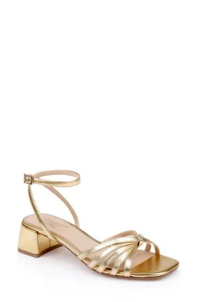 Jewel Badgley Mischka Pasco Ankle Strap Sandal In Gold