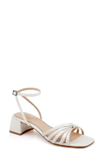 Jewel Badgley Mischka Pasco Ankle Strap Sandal In White