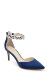 Jewel Badgley Mischka Women's Raleigh Rhinestone Ankle Strap Evening Pumps In Blue