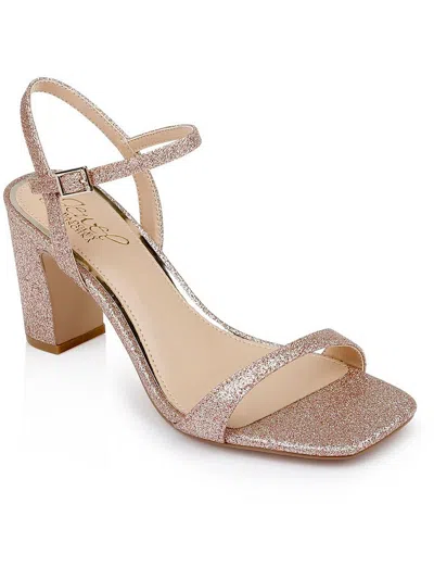 Jewel Badgley Mischka Rayla Womens Glitter Dressy Slingback Sandals In Multi