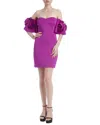 Jewel Badgley Mischka Rosette Off The Shoulder Cocktail Minidress