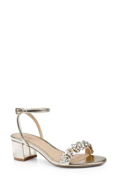 Jewel Badgley Mischka Sawyer Ankle Strap Sandal In Gold Metallic