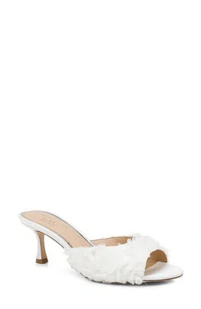 Jewel Badgley Mischka Scarlet Mesh Flower Sandal In White