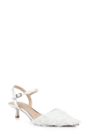 Jewel Badgley Mischka Selene Pointed Toe Pump In White