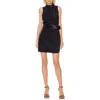 Jewel Badgley Mischka Sequin Mixed Media Cocktail Minidress In Black