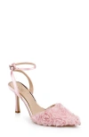 Jewel Badgley Mischka Shannon Pointed Toe Ankle Strap Pump In Pink/pink
