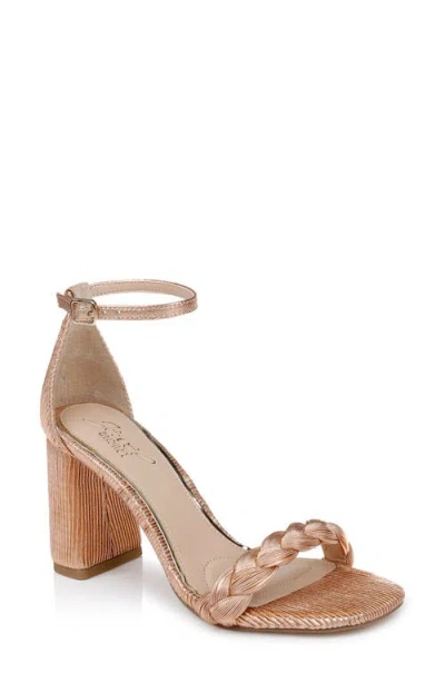 Jewel Badgley Mischka Shea Ankle Strap Sandal In Copper Fabric