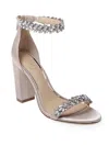 Jewel Badgley Mischka Sierra Womens Satin Open Toe Ankle Strap In Silver