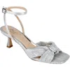 Jewel Badgley Mischka Silfab Womens Bow Manmade Ankle Strap In Silver