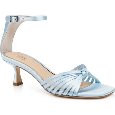 Jewel Badgley Mischka Silvia Ankle Strap Sandal In Sky Blue Satin