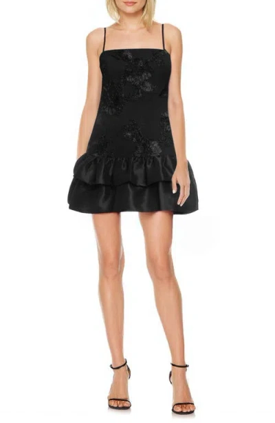 Jewel Badgley Mischka Soutache Cocktail Minidress In Black