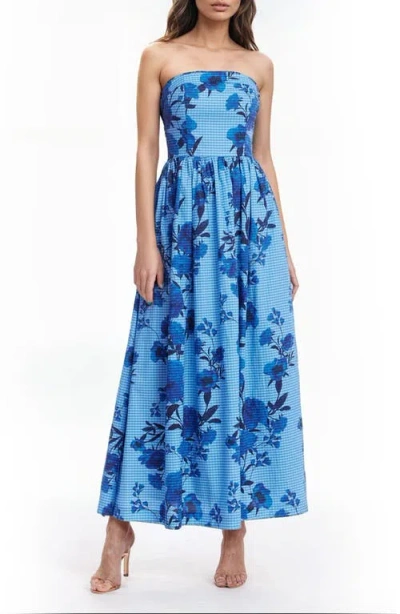Jewel Badgley Mischka Strapless Maxi Dress In Blue