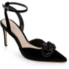 Jewel Badgley Mischka Tailynn Womens Jeweled Manmade Ankle Strap In Black