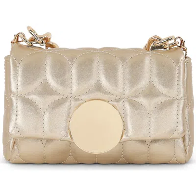 Jewel Badgley Mischka Tara Deco Quilted Mini In Gold