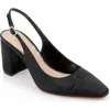 Jewel Badgley Mischka Women's Tatumn Slingback Pumps In Black Satin