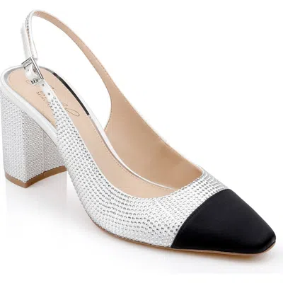 Jewel Badgley Mischka Tatumn Embellished Slingback Pump In White