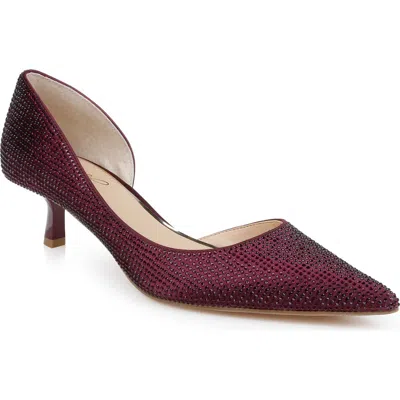Jewel Badgley Mischka Teegan Half D'orsay Pointed Toe Kitten Heel Pump