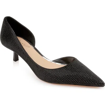 Jewel Badgley Mischka Teegan Half D'orsay Pointed Toe Kitten Heel Pump