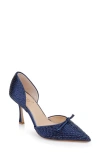 Jewel Badgley Mischka Women's Terresa Stiletto Pumps In Navy Satin