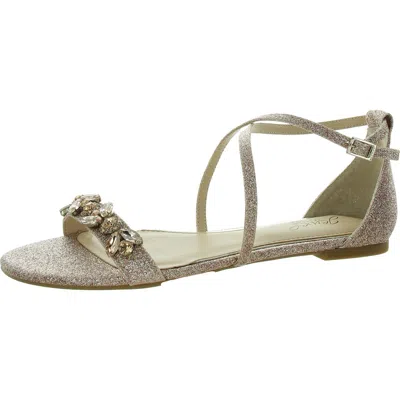 Jewel Badgley Mischka Tessy Womens Faux Leather Strappy Sandals In Multi