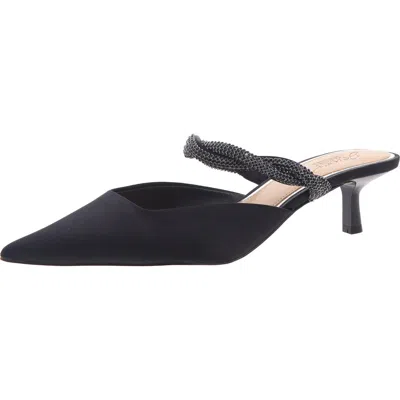 Jewel Badgley Mischka Tiffani Womens Embellished Textured Slide In Black