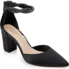 Jewel Badgley Mischka Jw5223 Womens Rhinestone Manmade Block Heels In Black Satin