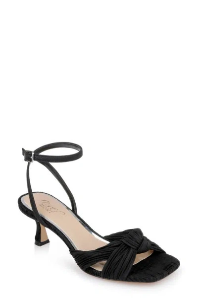 Jewel Badgley Mischka True Ankle Strap Kitten Heel Sandal In Black