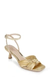 Jewel Badgley Mischka True Ankle Strap Kitten Heel Sandal In Gold