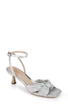 Jewel Badgley Mischka Silfab Womens Bow Manmade Ankle Strap In Silver/fabric