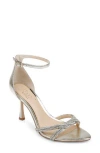 Jewel Badgley Mischka Vani Ankle Strap Sandal In Light Gold