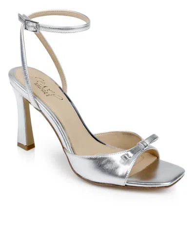 Jewel Badgley Mischka Women's Elisha Bow Square Toe Sandals In Silver